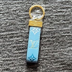 Louis Vuitton Sky Blue and Gold Key Holder